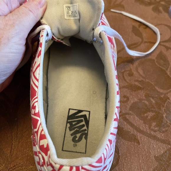 Vans 500714 Classic Old Skool Low Top Red Spell Logo Sneakers Men’s Sz 9.5 - Picture 8 of 13